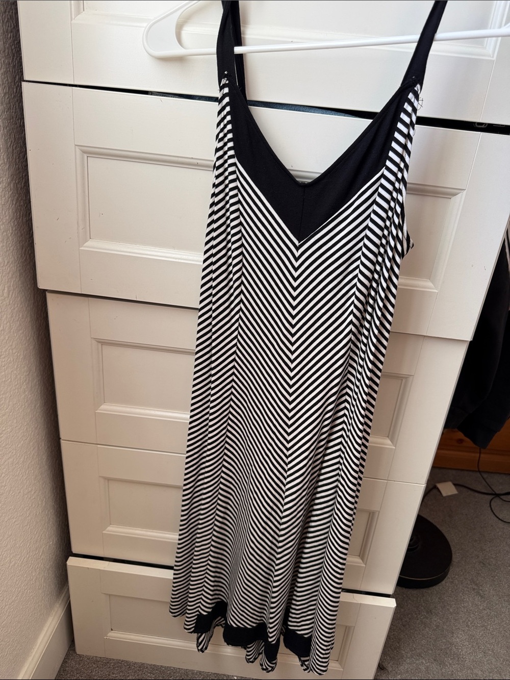 Only Hearts Black & White Striped V-Neck Maxi Dress
